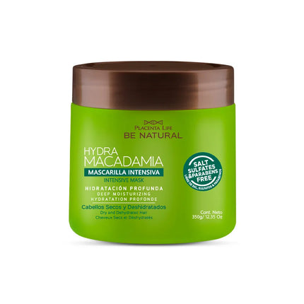 Mascarilla Hidratante Macadamia 350 g | Placenta Life | Hidratación profunda, brillo y frizz controlado con aceite de macadamia