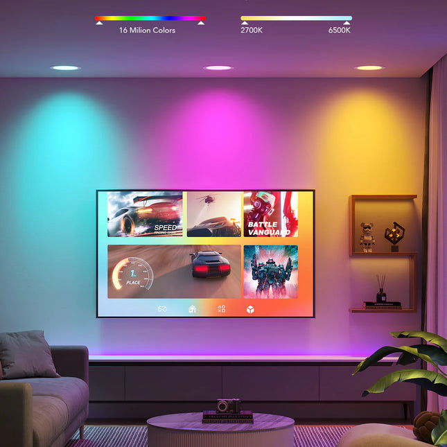 Luces Empotrables Govee LED Recessed Lights 4 Inch 2 Pack | B601B | RGBWW | Control por App y Voz