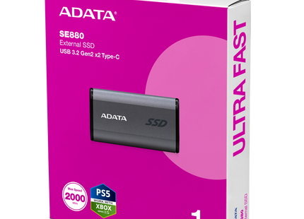 Disco Duro Externo SSD ADATA Elite SE880 | 1TB | USB 3.2 Gen 2x2 | Compacto | Gray