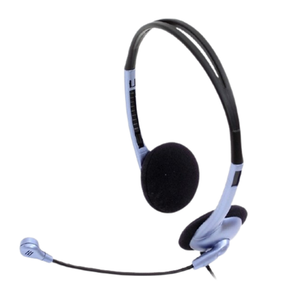 Headset Genius HS-02B | Alámbrico 3.5mm | Micrófono ajustable | Diadema liviana | Color Azul