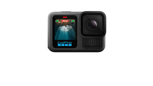 GoPro HERO13 Black cámara de acción vista frontal con pantalla