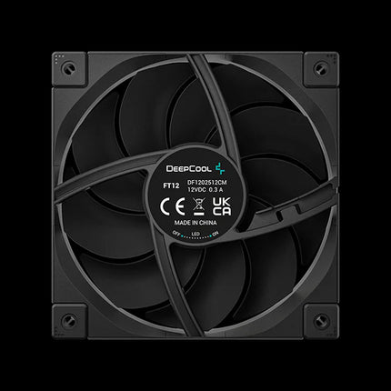 Abanico DeepCool FT12 R-FT12-BKWPN3-G | 120mm | PWM 4 Pines | Flujo de Aire Alto | Negro