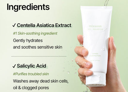 Mixsoon Espuma Limpiadora de Centella 150ml - detalle del envase