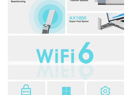Antenas externas del adaptador TP-Link Archer TX20UH en posición desplegada para mejor señal