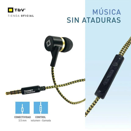 Audífono Thonet & Vander Klein | Alámbrico | Conector 3.5 mm | Sonido Estéreo