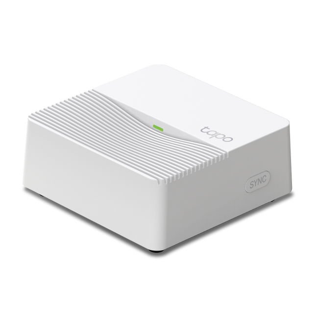 Hub inteligente TP-Link Tapo H200 vista frontal con pantalla LED