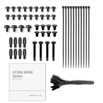 Case Gaming RGB DeepCool CC360 Mini Tower R-CC360-WHAPM3-G1 | 3 Ventiladores de 140 mm | Vidrio Lateral | Malla Frontal