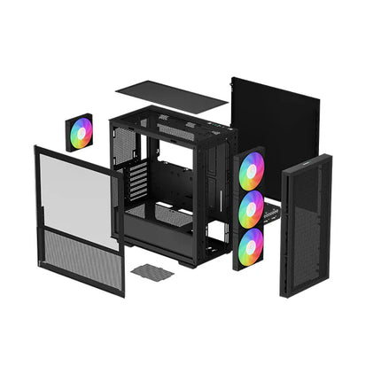 Case Gaming DeepCool CH560 | Media Torre | Vidrio Templado Lateral | 3 Ventiladores ARGB 140mm