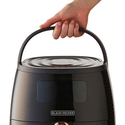Freidora de Aire Digital Black+Decker HFD5055B | 5.7 L | 1500 W | Panel Táctil | 7 Funciones Automáticas | Temperatura hasta 220 °C | Temporizador 60 min