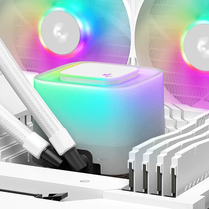 Enfriamiento Líquido RGB DeepCool LE240 WH V2 | AIO 240 mm | Blanco | Compatible Intel/AMD