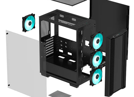 Case RGB DeepCool CC560 V2 | Mid Tower ATX | 4 Ventiladores 120 mm | Vidrio Lateral | Malla Frontal