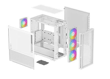 Case Gaming DeepCool CH560 WH | Media Torre | Vidrio Templado | 3 Ventiladores ARGB 140mm | Blanco