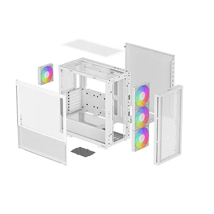 Case Gaming DeepCool CH560 WH | Media Torre | Vidrio Templado | 3 Ventiladores ARGB 140mm | Blanco