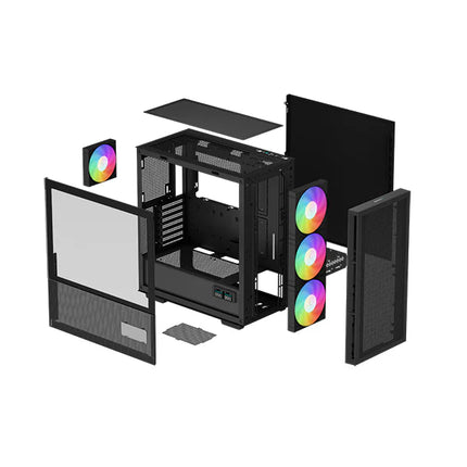 Case Gaming DeepCool CH560 Digital | Media Torre | Vidrio Templado | 3 Ventiladores ARGB 140mm | Pantalla Digital