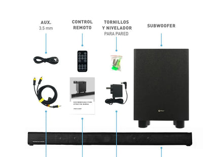 Barra de Sonido Thonet & Vander Dunn | 50W RMS | Bluetooth | Subwoofer Inalámbrico