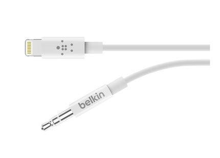 Belkin - Cable - Lightning/ Audio Aux  - Conecta iPhone  directo a salida 3.5mm - Blanco
