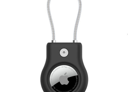 Estuche Belkin negro para Apple AirTag vista frontal con cierre seguro