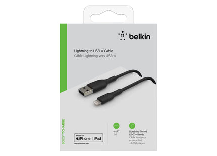 Belkin BoostCharge - Cable Lightning - Lightning macho a USB macho - 2 m - negro