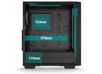 Case Gaming Deepcool CC560 ARGB | Media Torre | 4 Ventiladores ARGB | Vidrio Templado Lateral | Negro