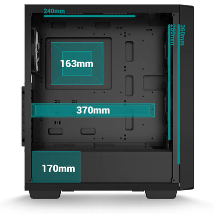 Case Gaming Deepcool CC560 ARGB | Media Torre | 4 Ventiladores ARGB | Vidrio Templado Lateral | Negro