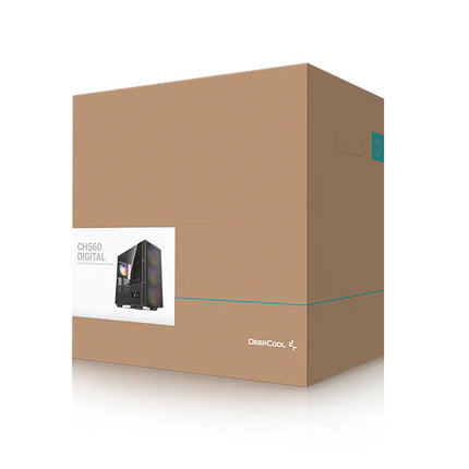 Case Gaming DeepCool CH560 Digital | Media Torre | Vidrio Templado | 3 Ventiladores ARGB 140mm | Pantalla Digital