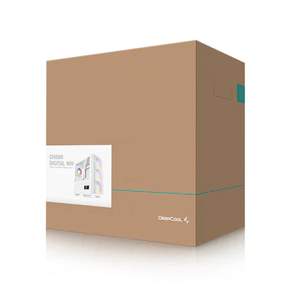 Case Gaming DeepCool CH560 Digital WH R-CH560-WHAPE4D-G1 | Media Torre | Vidrio Templado | 3 Ventiladores ARGB 140mm | Pantalla Digital Doble | Blanco