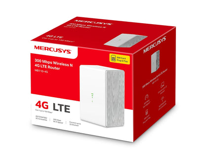 Mercusys MB110-4G V1 Router 4G LTE N300 de 300 Mbps con Nano SIM