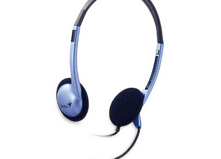 Headset Genius HS-02B | Alámbrico 3.5mm | Micrófono ajustable | Diadema liviana | Color Azul