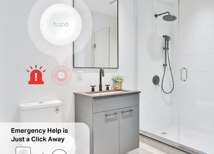 Smart button Tapo S200B en mano mostrando tamaño compacto