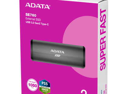 Disco Duro Externo ADATA SE760 ASE760-2TU32G2-CTI | 2TB | SSD | USB 3.2 Gen 2 | Tipo-C | Titanium
