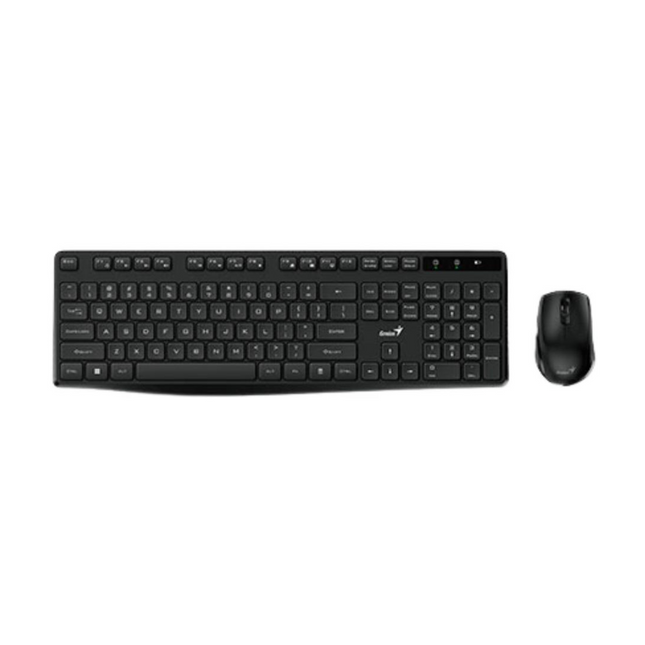 Combo teclado y mouse Genius KM-8206S inalámbrico con receptor USB vista frontal completa
