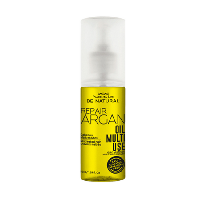 Aceite Reparador Argán 50 ml | Placent Life | Multiuso para reparar, nutrir y dar brillo con aceite de argán y vitamina E