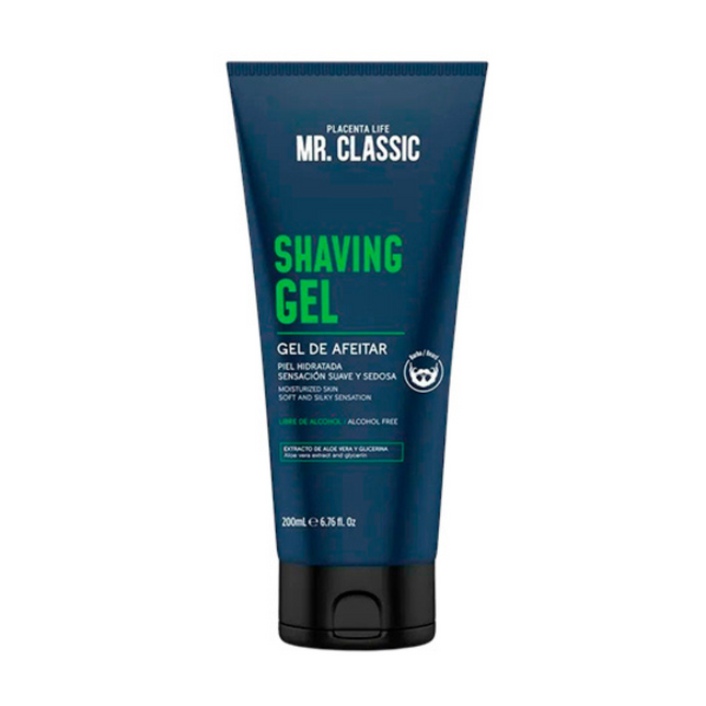 Gel para Afeitar Mr. Classic Placent Life | 200ml | Afeitado preciso y suave para piel sensible