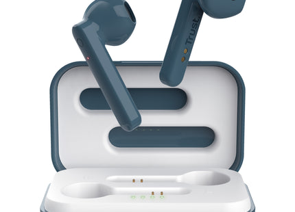 Audífonos Trust BT Control Táctil azul modelo 23780 vista frontal