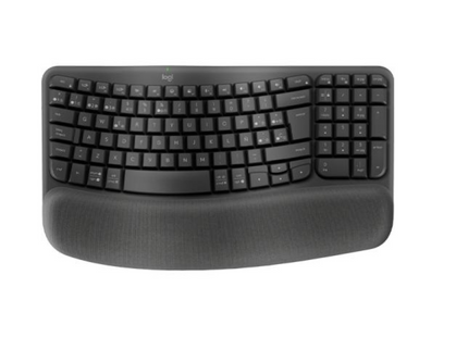 Teclado Logitech Wave Keys Business vista frontal completa con distribución QWERTY en español