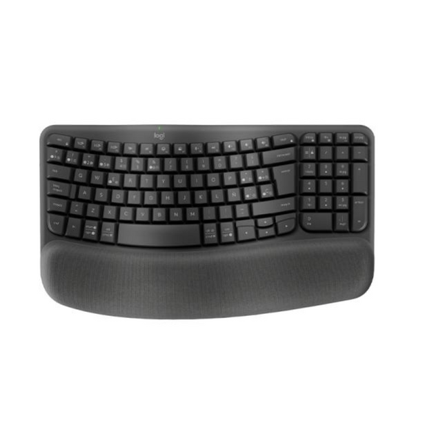 Teclado Logitech Wave Keys Business Ergo | Inalámbrico | Bluetooth + Receptor USB | Español