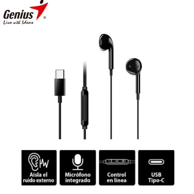 Detalle del micrófono integrado con cancelación de ruido del Genius HS-M365
