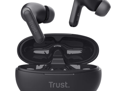 Audífonos Trust BT 25296 cancelación ruido negro vista frontal