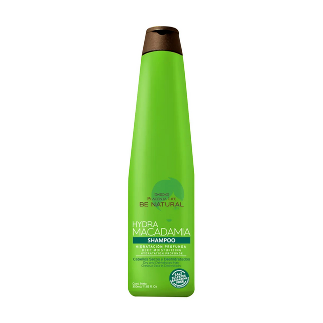 Shampoo Hidratante Macadamia Placent Life | 350ml | Hidratación profunda para cabello reseco o sin brillo