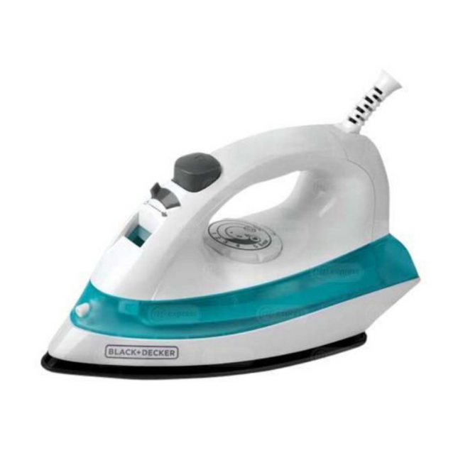Plancha de Vapor Black+Decker IRBD100 | 1100 W | Suela Antiadherente | Golpe y Spray | Selector de Tela