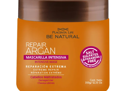 Mascarilla Reparadora Argán 350 g | Placenta Life | Repara, alisa y da brillo con aceite de argán puro