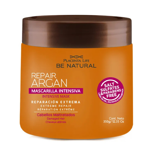 Mascarilla Reparadora Argán 350 g | Placenta Life | Repara, alisa y da brillo con aceite de argán puro