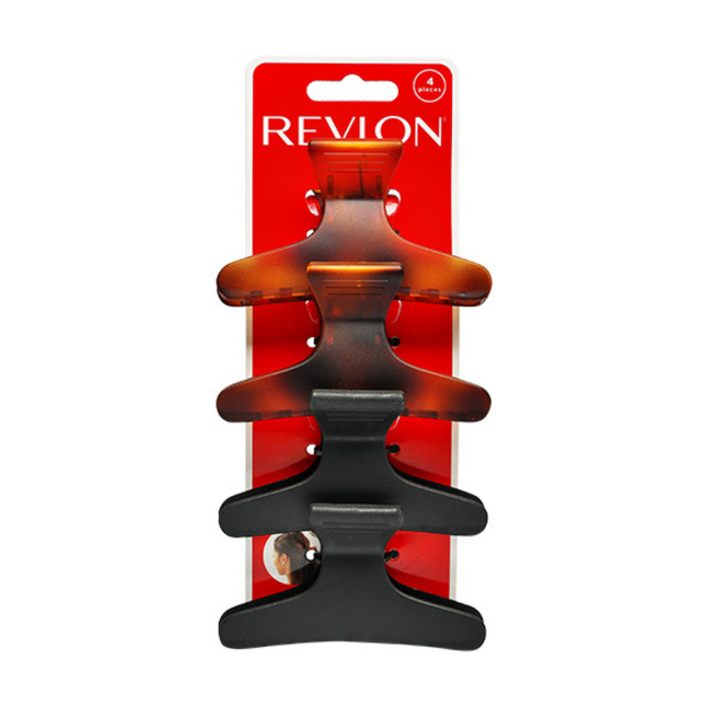 Pinzas Piraña para Cabello Revlon x4 | Para sujetar el cabello con fuerza y sin dañarlo