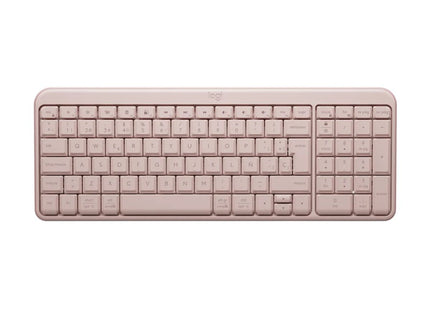 Teclado Logitech K250 inalámbrico rosa vista frontal completa