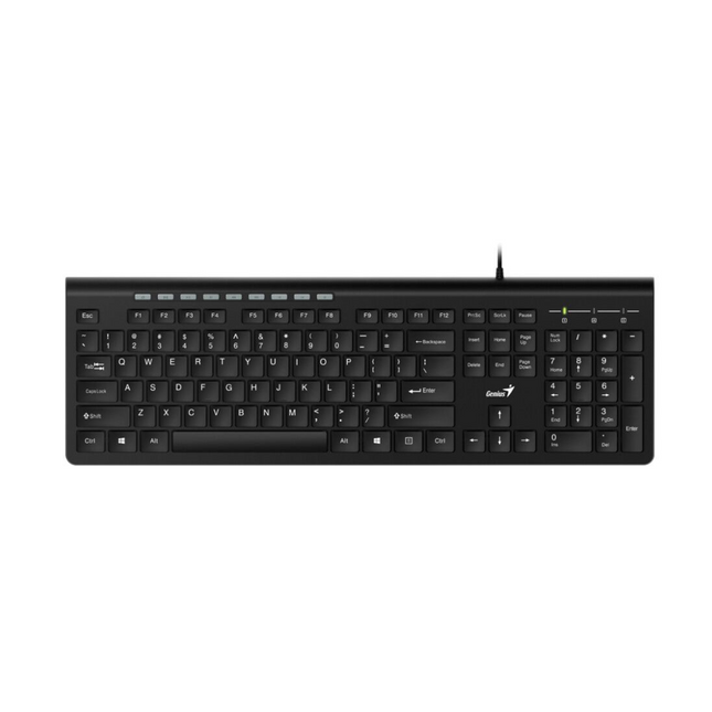 Teclado Genius SlimStar 230II vista frontal completa con teclas en español