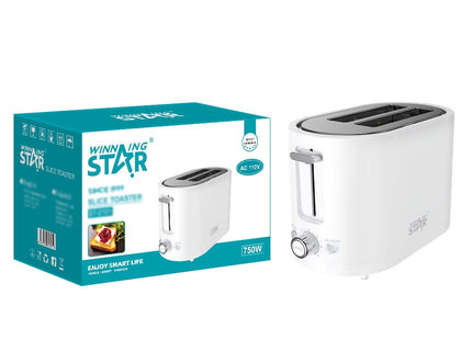 Tostadora Winning Star ST-2101 blanca vista frontal con controles de 7 niveles