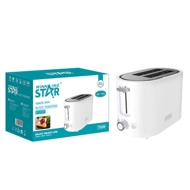 Tostadora Winning Star ST-2101 blanca vista frontal con controles de 7 niveles