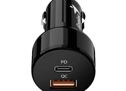 Cargador para Carro Genius PD-36AC-CAR | 36W | USB-C + USB-A | Carga Rápida | Negro