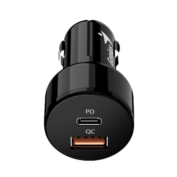 Cargador para Carro Genius PD-36AC-CAR | 36W | USB-C + USB-A | Carga Rápida | Negro