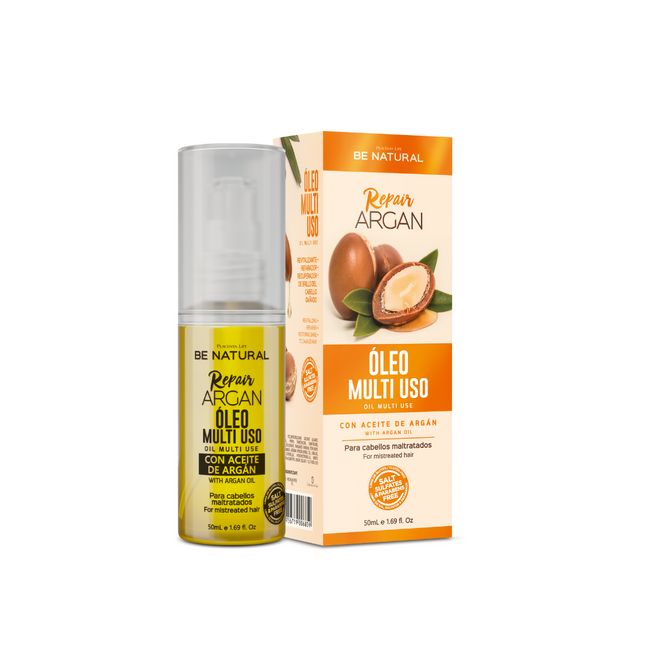 Aceite Reparador Argán 50 ml | Placent Life | Multiuso para reparar, nutrir y dar brillo con aceite de argán y vitamina E